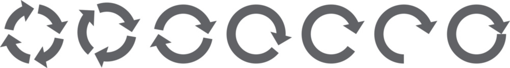 イラスト素材：サイクル図　黒　サイクル矢印　set of recycling icons. 	recyclable icon set.