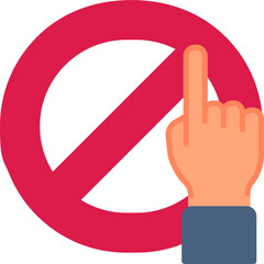 Don't touch hand gesture vector icon. Hand gesture icon flat style. perfect use for logo, presentation, website, and more. modern icon design color style