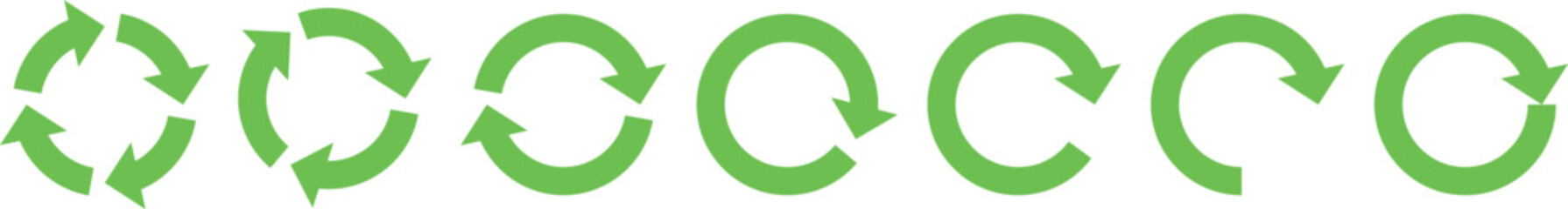Naklejka na ściany i meble イラスト素材：サイクル図　緑　サイクル矢印　set of recycling icons. recyclable icon set.