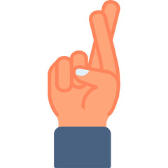 Cross finger hand gesture vector icon. Hand gesture icon flat style. perfect use for logo, presentation, website, and more. modern icon design color style