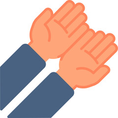 Praying hand gesture vector icon. Hand gesture icon flat style. perfect use for logo, presentation, website, and more. modern icon design color style