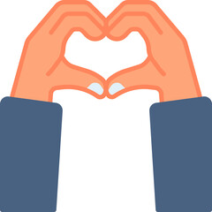 Love hand gesture vector icon. Hand gesture icon flat style. perfect use for logo, presentation, website, and more. modern icon design color style