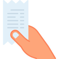 Hand holding paper vector icon. Hand gesture icon flat style. perfect use for logo, presentation, website, and more. modern icon design color style
