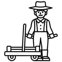 Fototapeta premium Fodder Cutter line art vector
