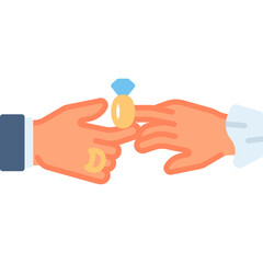 Wedding hand ring hand gesture vector icon. Hand gesture icon flat style. perfect use for logo, presentation, website, and more. modern icon design color style