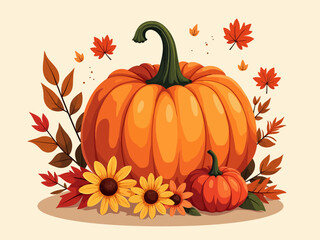 Happy thanksgiving t-shirt design, Thanksgiving with pumpkin flower