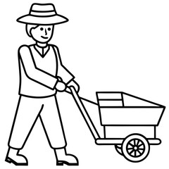 Fototapeta premium Fodder Cutter line art vector