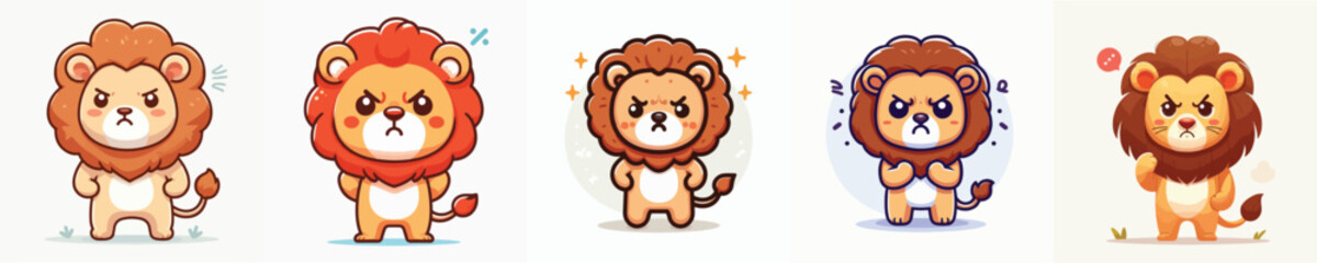 cute lion vector is showing angry expression © sarah16blakeyxh2