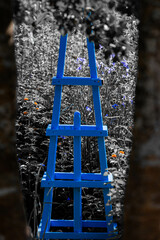 Old blue trellis