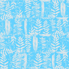Seamless pattern with tree branches and leaves for surface design and other design projects. modern trend drawing in line art style