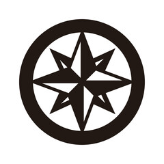 シンプルなコンパスのアイコン（モノクロ）