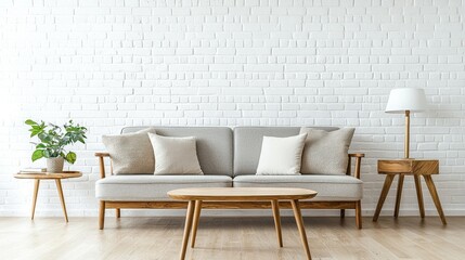 A cozy living room with a light-filled space.