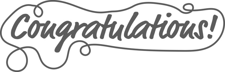Congratulations Hand Lettering in One Line Style