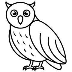 Minimal Snowy Owl Sketch