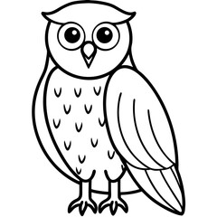 Minimal Snowy Owl Sketch