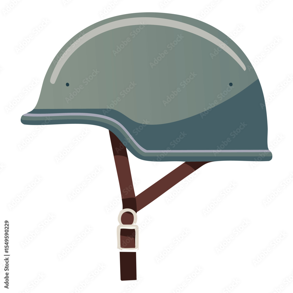 Poster sleek military helmet in flat vector format for combat and security