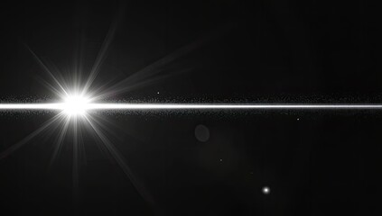 Bright light burst, lens flare,  horizontal line