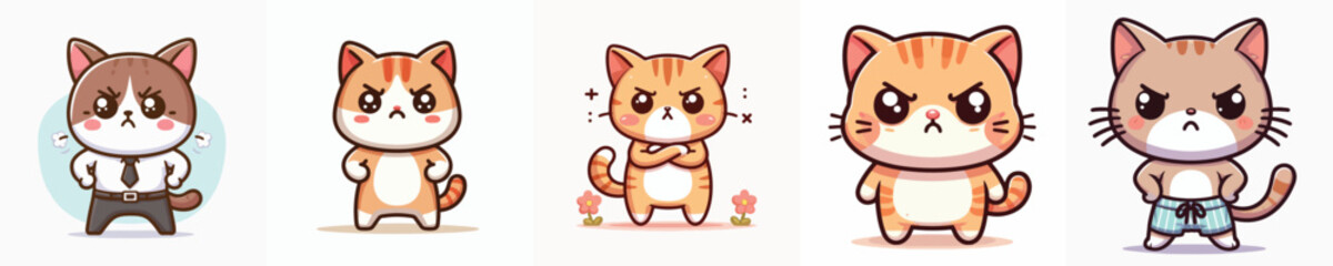 cute cat vector angry expression