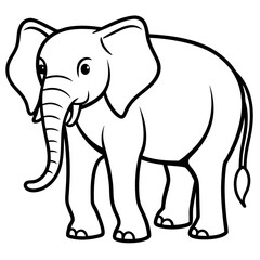 Elephant line art vector