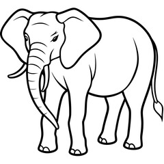Elephant line art vector