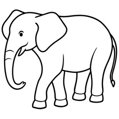 Elephant line art vector