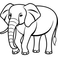 Elephant line art vector