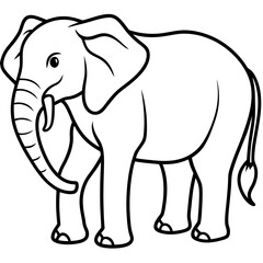 Elephant line art vector