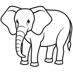 Elephant line art vector