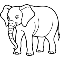 Elephant line art vector