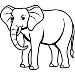 Fototapeta premium Elephant line art vector