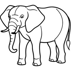 Elephant line art vector