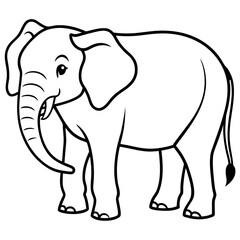 Elephant line art vector