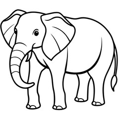 Elephant line art vector