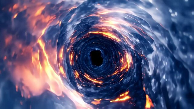 Fiery Ice Vortex with Swirling Frost and Flame
