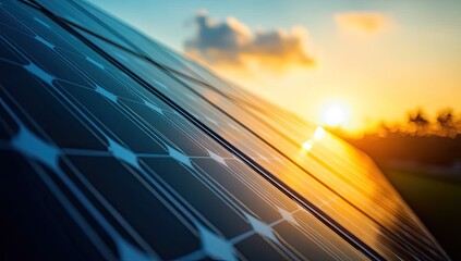 Solar Panels at Sunset