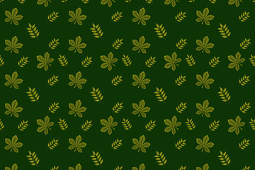 Seamless green floral pattern. Green floral texture.