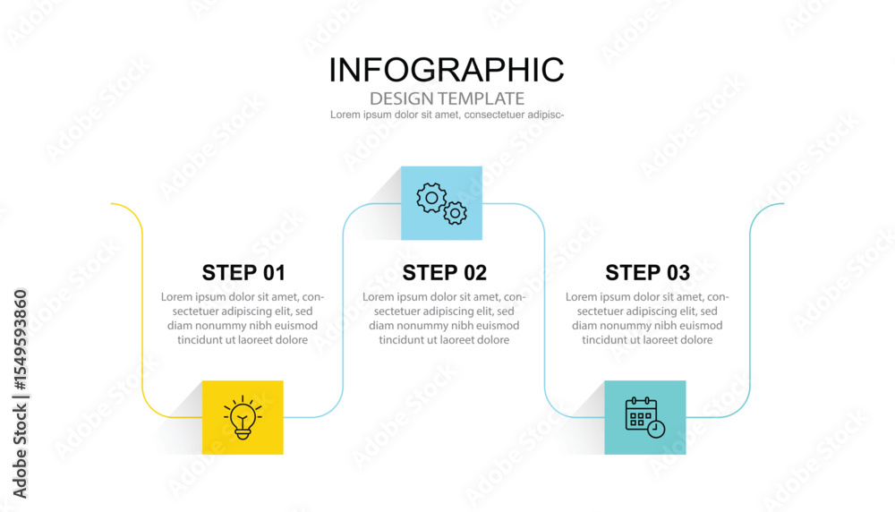 Aufkleber Vector Infographic label design template with icons and 3 options or steps. Can be used for process diagram.	