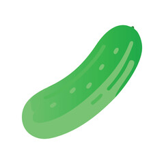 Cucumber flat minimal vector illustration, simple green vegetable icon, healthy food, modern design

