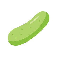 Cucumber flat minimal vector illustration, simple green vegetable icon, healthy food, modern design

