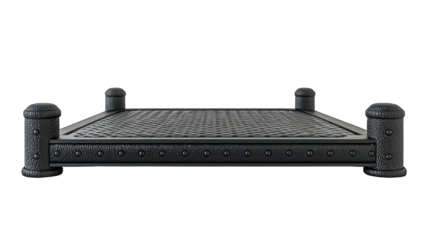Dark gray, square, industrial-style platform