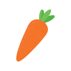 Carrot flat minimal vector illustration, simple orange root vegetable icon, healthy food design element

