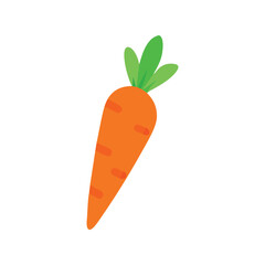 Carrot flat minimal vector illustration, simple orange root vegetable icon, healthy food design element

