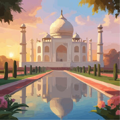 Fototapeta premium digital art of the spectacular taj mahal 23
