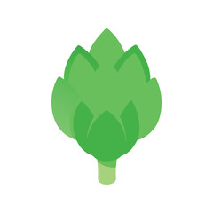 Artichoke flat minimal vector illustration, simple green vegetable icon, healthy food, modern design

