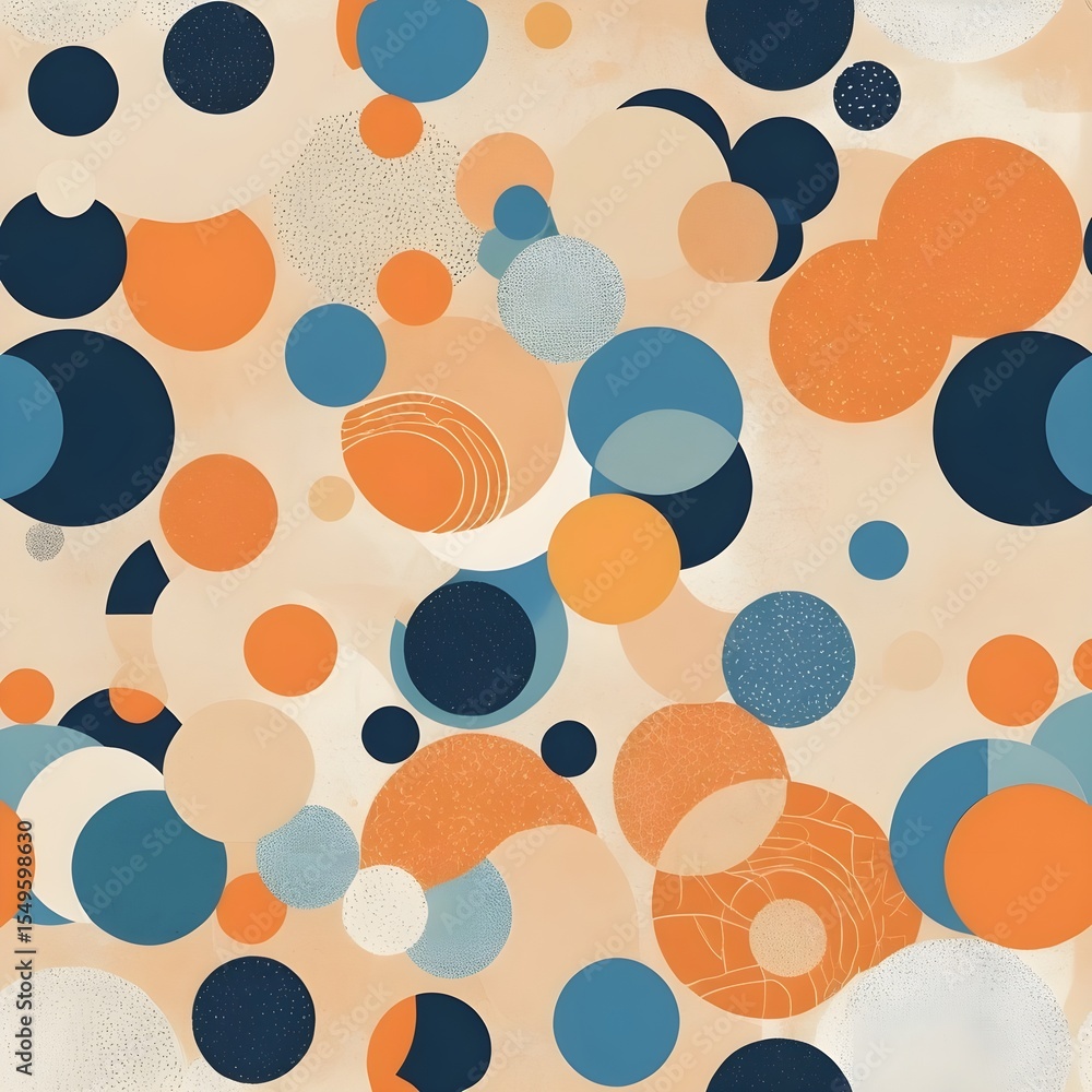 Aufkleber trendy retro set geometric seamless patterns with colorful semicircles and circles. modern abstract 