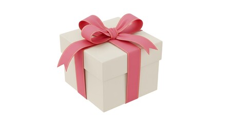 Obraz premium Mockup of a small gift box with ribbon, isolated on white