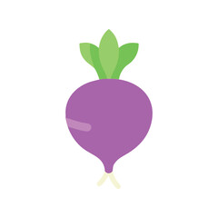 Turnip flat minimal vector illustration, simple root vegetable icon, healthy food