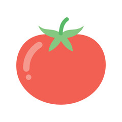 Tomato flat minimal vector illustration, simple red vegetable icon, fresh healthy food design element

