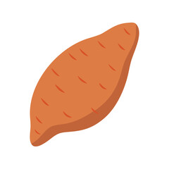 Sweet potato flat minimal vector illustration, simple root vegetable icon, healthy food design element

