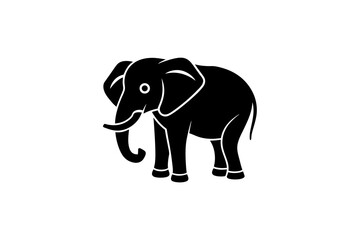 elephant silhouette isolated on white